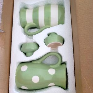 BRAND NEW! Hallmark Ceramic Small Hand-Painted Duo Pitchers and Serving Platter